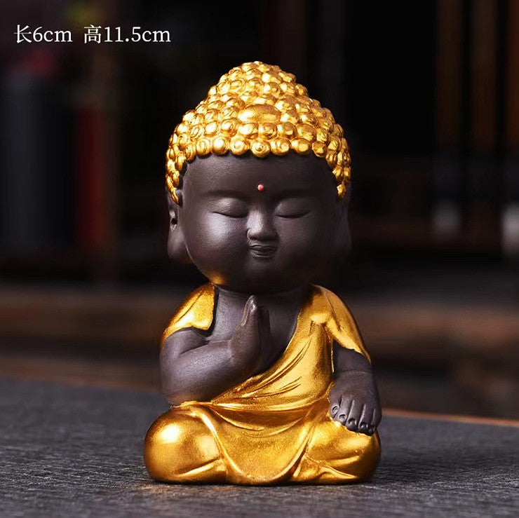 Small Buddha boutique Zen Golden Buddha small Buddha ornament Tea Pet