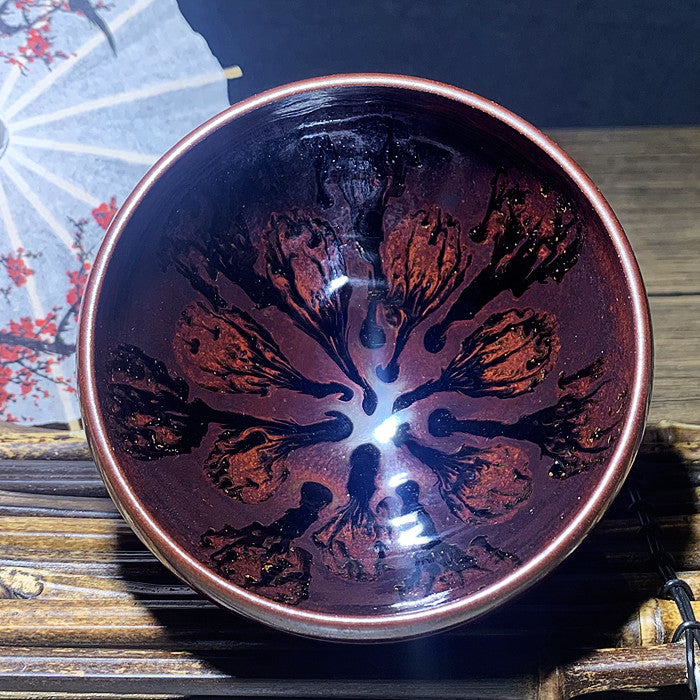 Master Collection--Dark Red Jellyfish Teacup (M202)