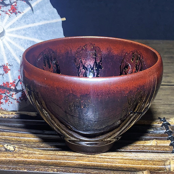 Master Collection--Dark Red Jellyfish Teacup (M202)