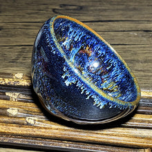 Load image into Gallery viewer, Master Collection---Ocean Golden Blue Peacock TeaCup (M207)
