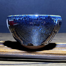 Load image into Gallery viewer, Master Collection---Ocean Golden Blue Peacock TeaCup (M207)
