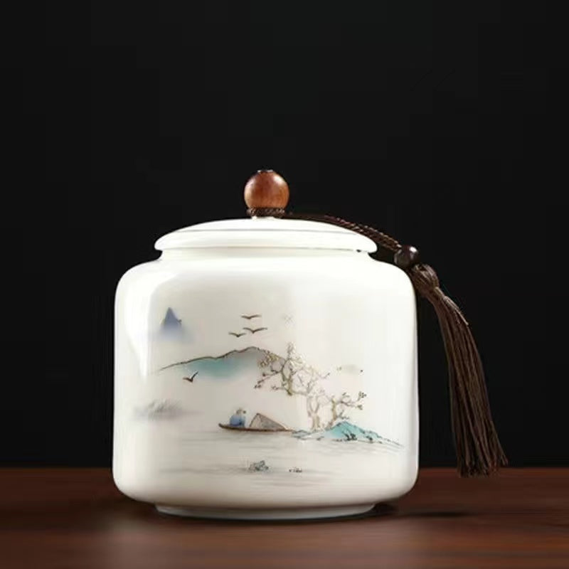 Goat fat jade Tea Jar