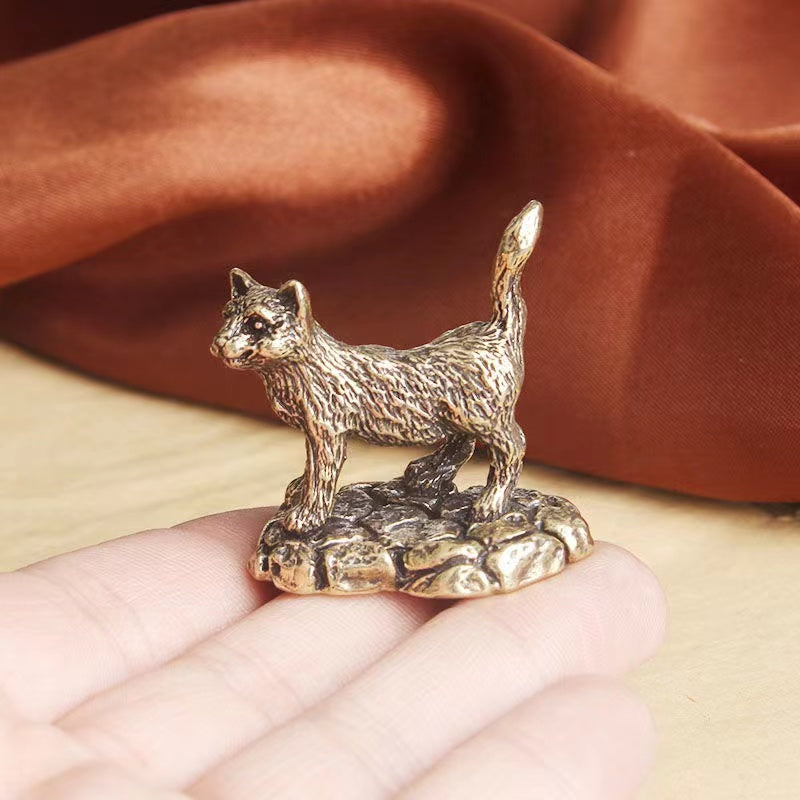 Vintage brass kitten kitty tabletop ornaments