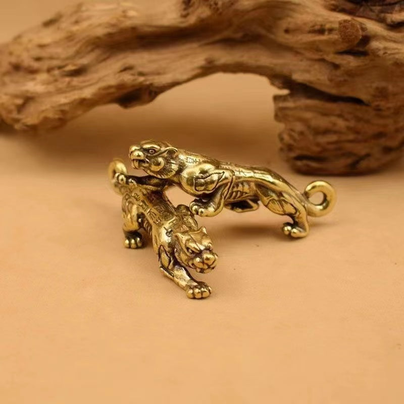 Brass tiger amulet antique Ornament