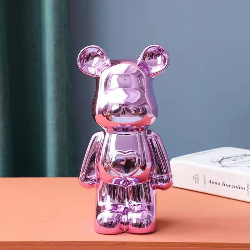 Cartoon ceramic electroplating violent bear decoration