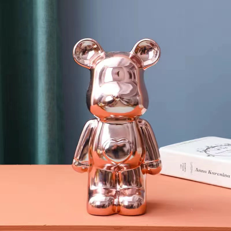 Cartoon ceramic electroplating violent bear decoration