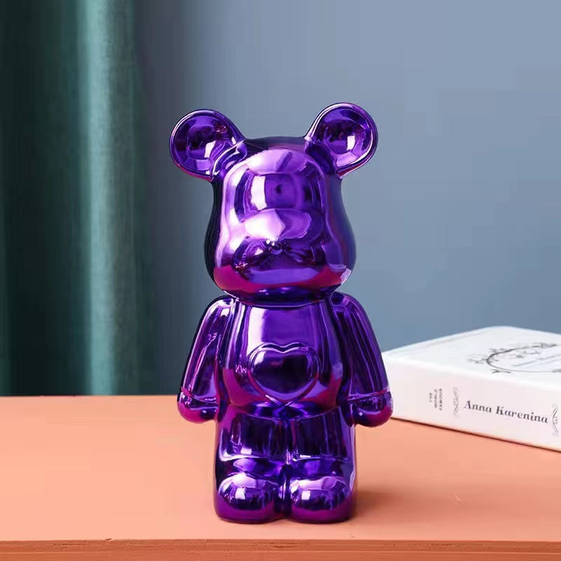 Cartoon ceramic electroplating violent bear decoration