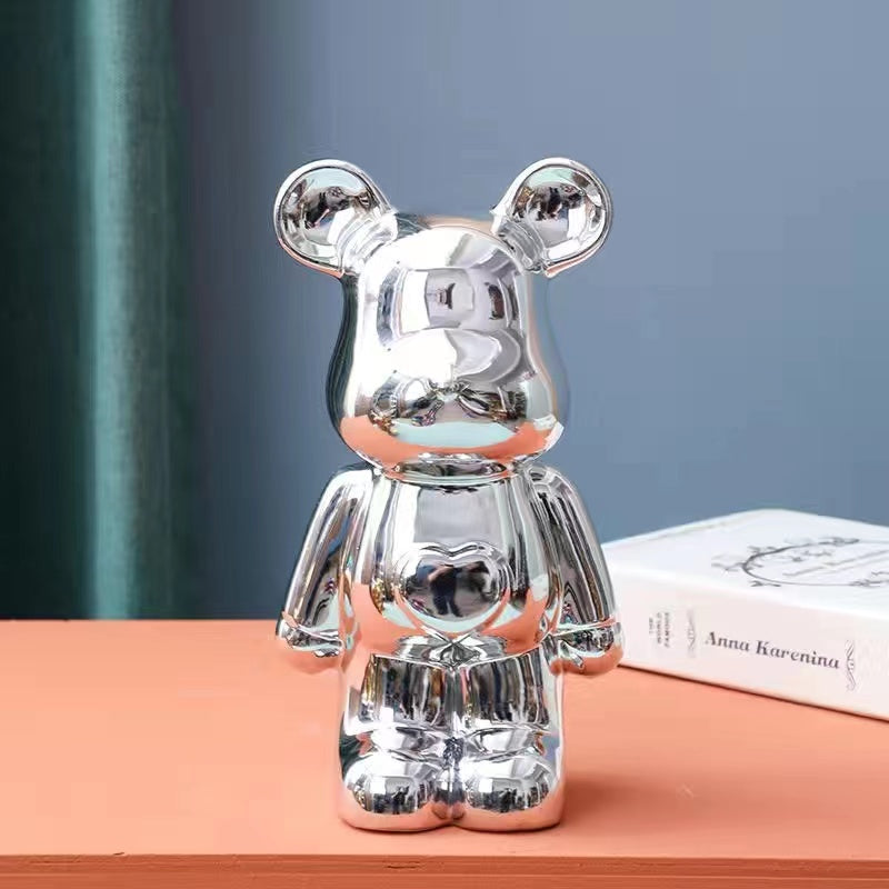 Cartoon ceramic electroplating violent bear decoration