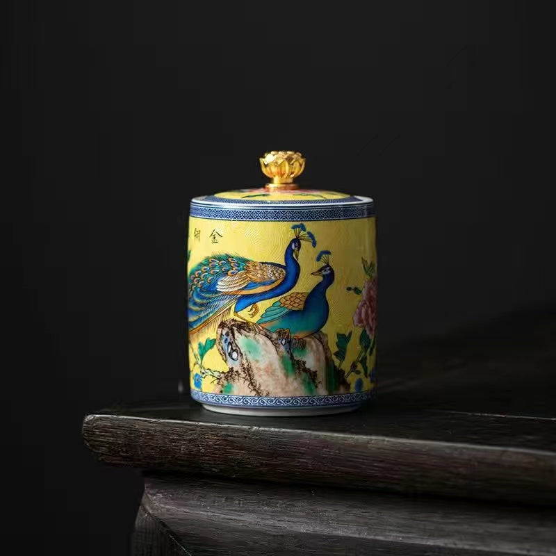 Peacock Tea Jar