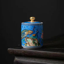 Load image into Gallery viewer, Peacock Tea Jar
