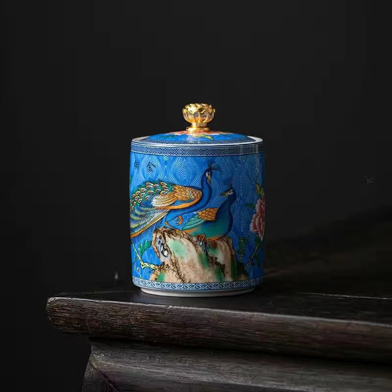 Peacock Tea Jar