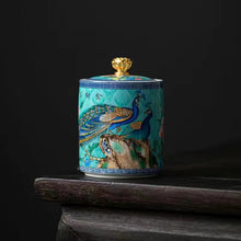 Load image into Gallery viewer, Peacock Tea Jar
