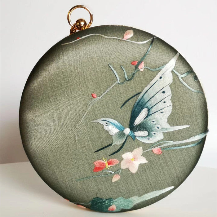 Su embroidery round bag hand embroidery China handbag