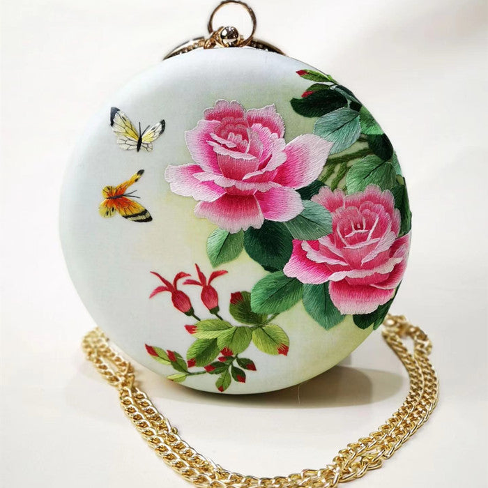 Su embroidery round bag hand embroidery China handbag