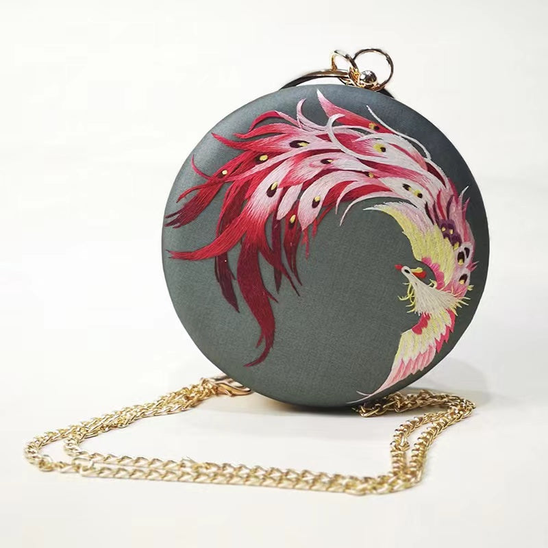 Su embroidery round bag hand embroidery China handbag