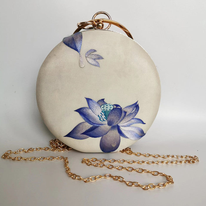 Su embroidery round bag hand embroidery China handbag