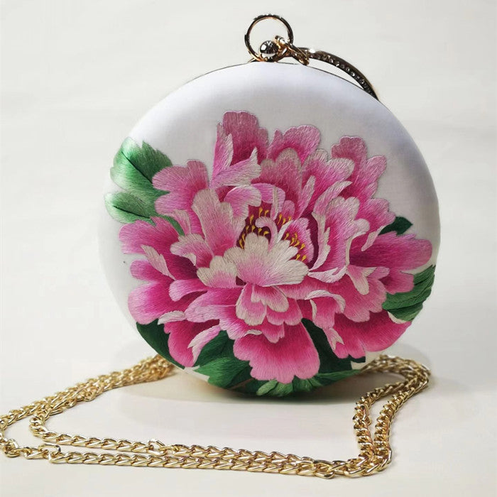 Su embroidery round bag hand embroidery China handbag