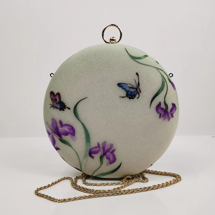 Su embroidery round bag hand embroidery China handbag