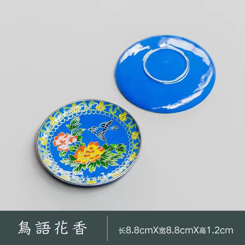 Japanese thermal insulation pad metal hand-painted cup holder