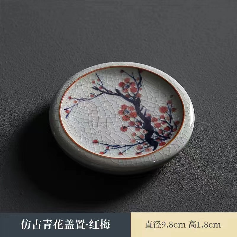 Chinese antique blue and white ceramic Retro Tea Cup mat