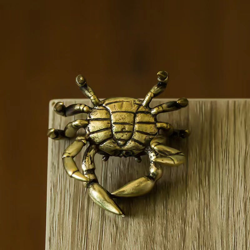 Tea pet solid copper crab Ornament