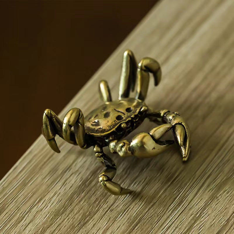 Tea pet solid copper crab Ornament