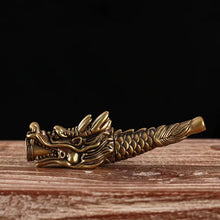 Load image into Gallery viewer, Cigarette pure copper dragon and phoenix mouth cup pipe ornaments
