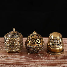 Load image into Gallery viewer, Pure brass three-legged incense burner ornament
