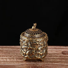 Load image into Gallery viewer, Pure brass three-legged incense burner ornament
