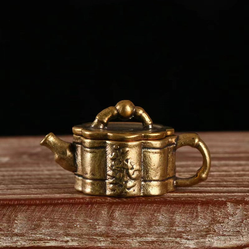 Antique miniature small copper pot ornaments knotty water teapot