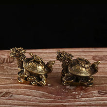 Load image into Gallery viewer, Pure copper money dragon turtle turtle ornaments
