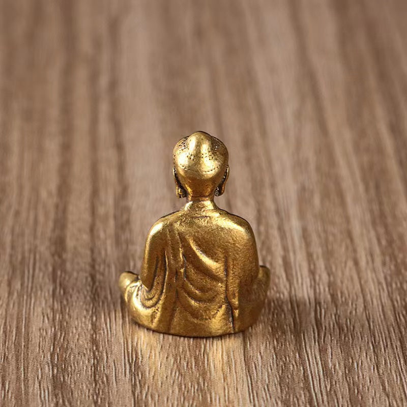 Pure brass solid Sakyamuni Buddha statue ornament