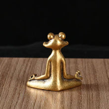 Load image into Gallery viewer, Solid brass Zen frog desktop ornament
