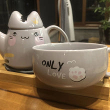 Load image into Gallery viewer, Fat Ji cat a pot a cup of small fresh punching flower tea ware cartoon ceramic cute set of cups
