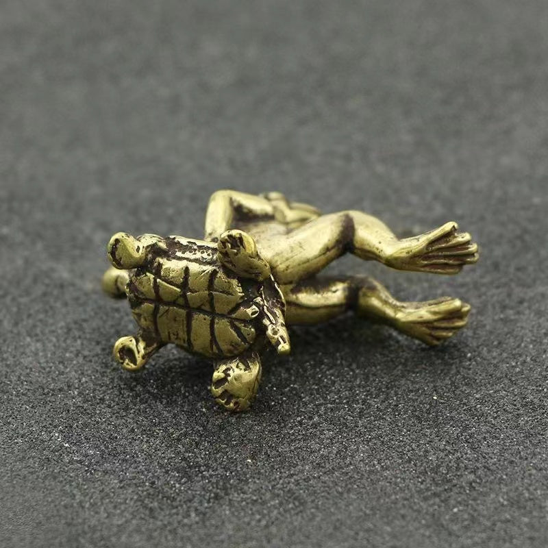 Antique bronze turtle back FROG ORNAMENT