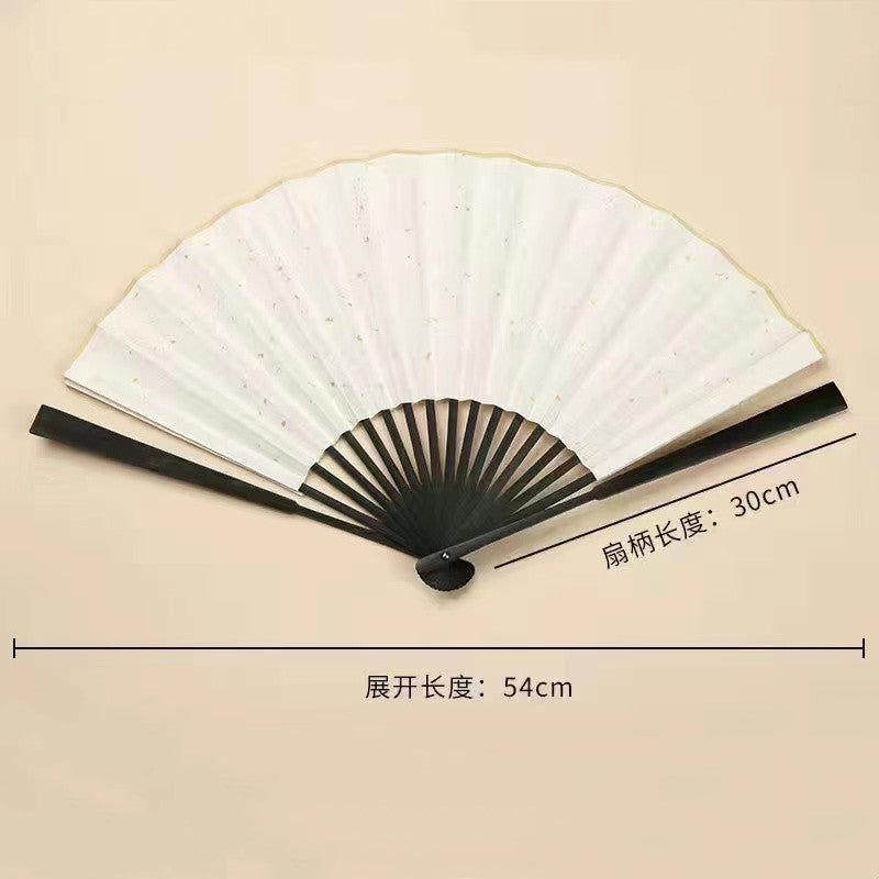 Diy fan surface sprinkled with gold rice paper folding fan custom engraving hollow creation fan