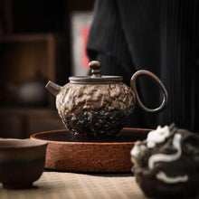 Load image into Gallery viewer, Pure handmade wood-fired iron-fired kiln-fired antique rust glaze kung fu teapot
