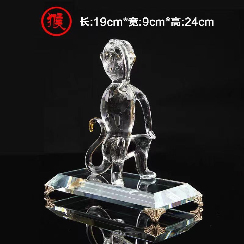 Crystal 12 zodiac animals: rat, ox, tiger, rabbit, dragon, snake, horse, sheep, monkey, chicken, dog, pig, etc