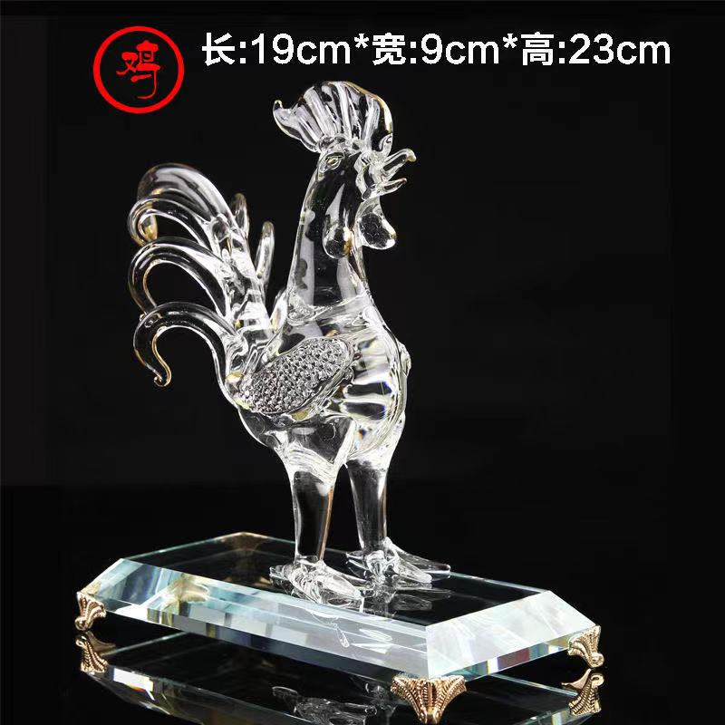 Crystal 12 zodiac animals: rat, ox, tiger, rabbit, dragon, snake, horse, sheep, monkey, chicken, dog, pig, etc