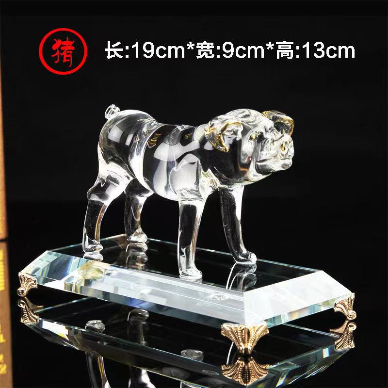 Crystal 12 zodiac animals: rat, ox, tiger, rabbit, dragon, snake, horse, sheep, monkey, chicken, dog, pig, etc