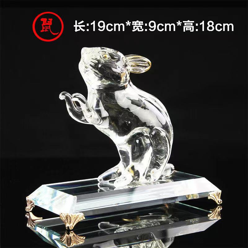 Crystal 12 zodiac animals: rat, ox, tiger, rabbit, dragon, snake, horse, sheep, monkey, chicken, dog, pig, etc