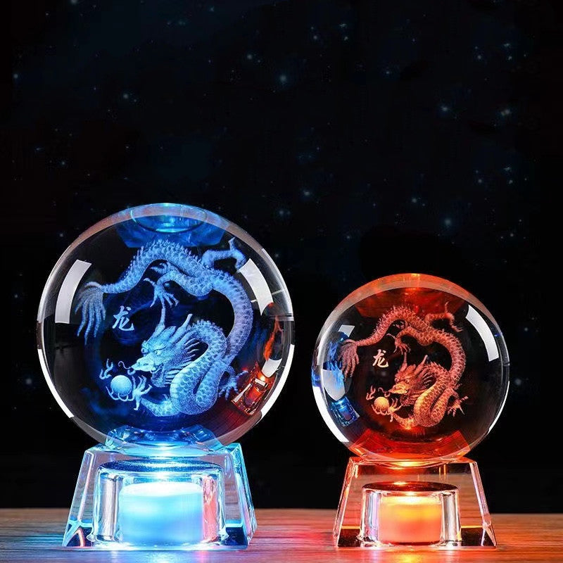 12 Zodiac Luminous Crystal Ball Ornaments