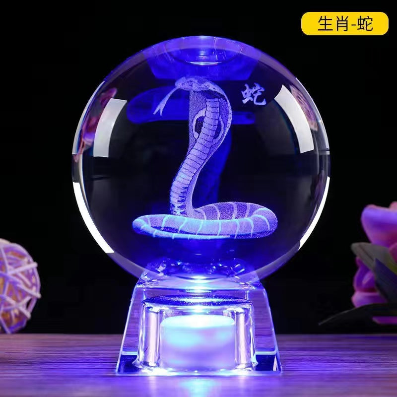 12 Zodiac Luminous Crystal Ball Ornaments