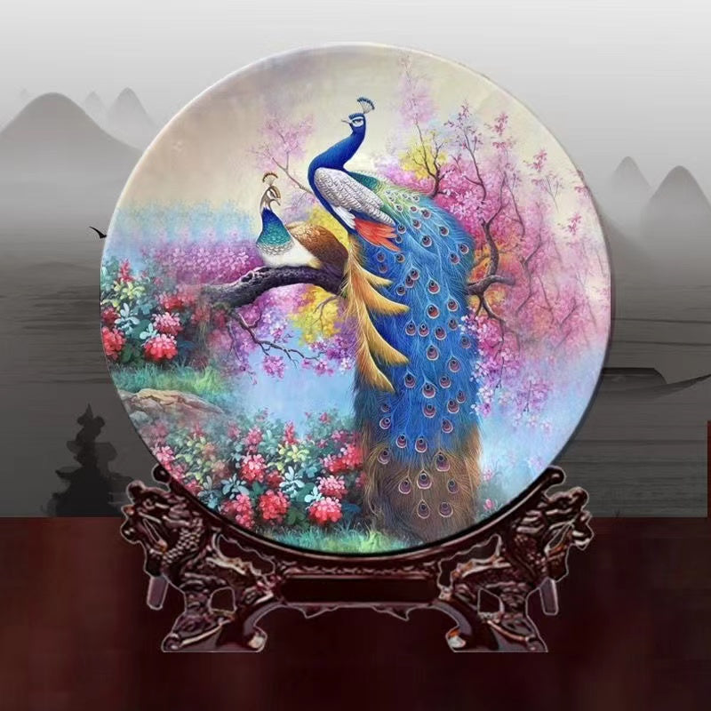 Jingdezhen painting plate hanging plate living room home crafts ornaments