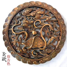 Load image into Gallery viewer, Dongyang wood carving four divine animals green dragon white tiger vermilion bird xuanwu wood balsam fir 28 cm
