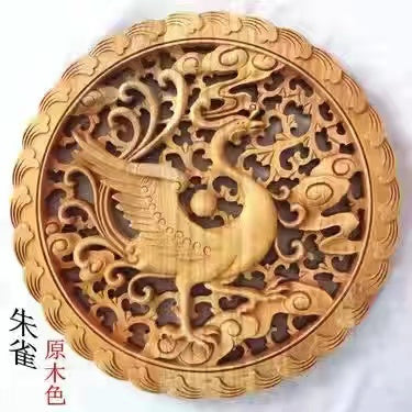 Dongyang wood carving four divine animals green dragon white tiger vermilion bird xuanwu wood balsam fir 28 cm