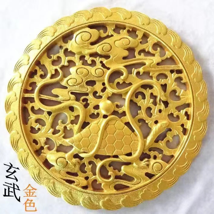 Dongyang wood carving four divine animals green dragon white tiger vermilion bird xuanwu wood balsam fir 28 cm