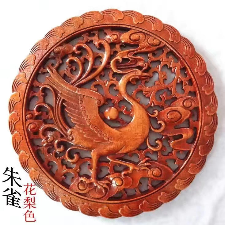 Dongyang wood carving four divine animals green dragon white tiger vermilion bird xuanwu wood balsam fir 28 cm