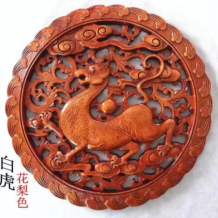 Dongyang wood carving four divine animals green dragon white tiger vermilion bird xuanwu wood balsam fir 28 cm