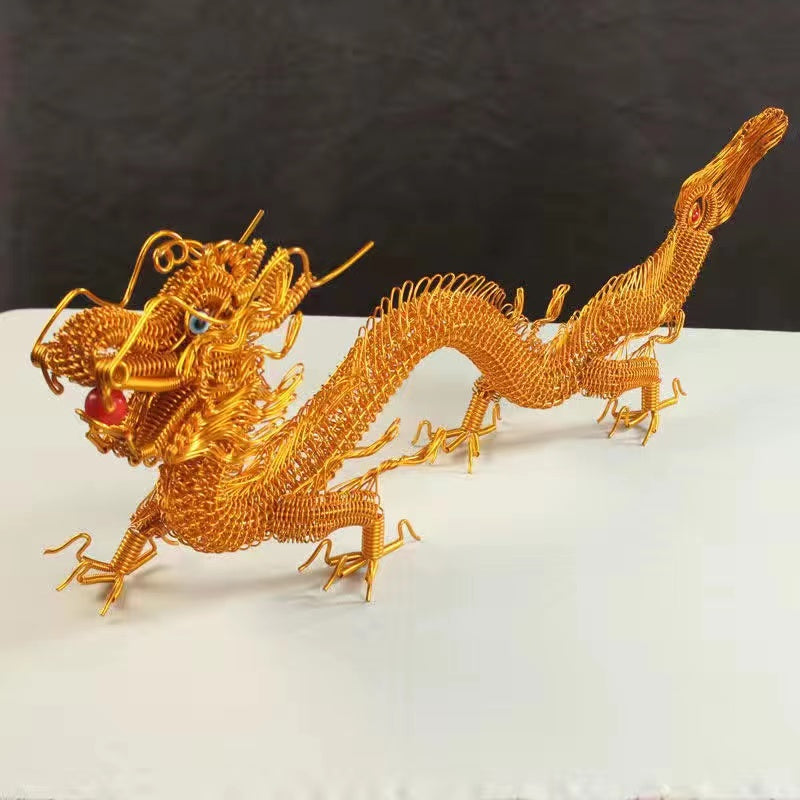 Handicrafts aluminum wire weaving Chinese dragon model metal wire diy ethnic wind creative gift ornaments